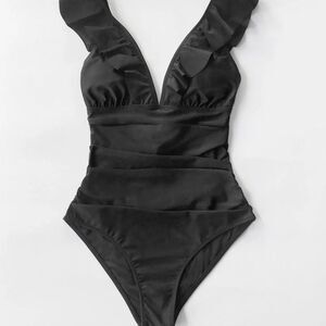 Cupshe Black Heart Attack One-Piece Swimsuit   5168  NWT Boutique